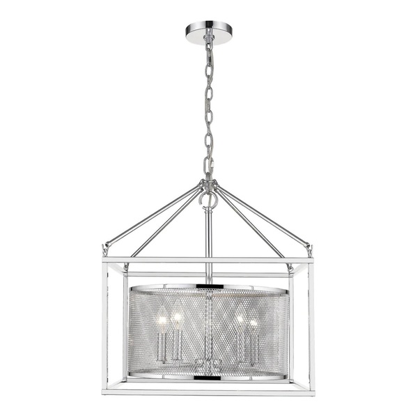 NWT Golden Lighting London 5-Light Pendant No Cage In Chrome - Picture 3 of 7